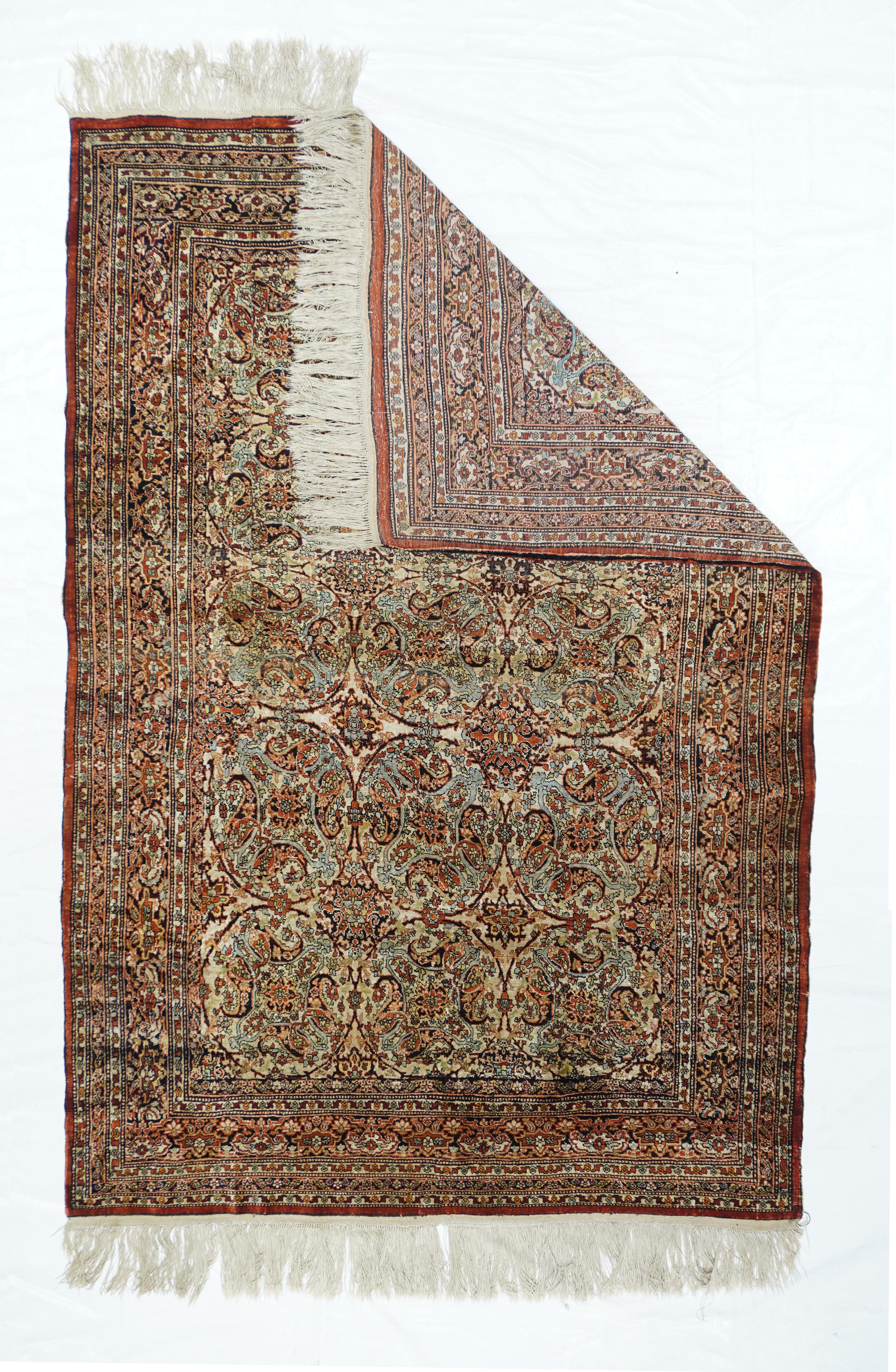Antique Tabriz rug, measures : 4'9'' x 7'. This antique city Tabriz scatter from the desirable 