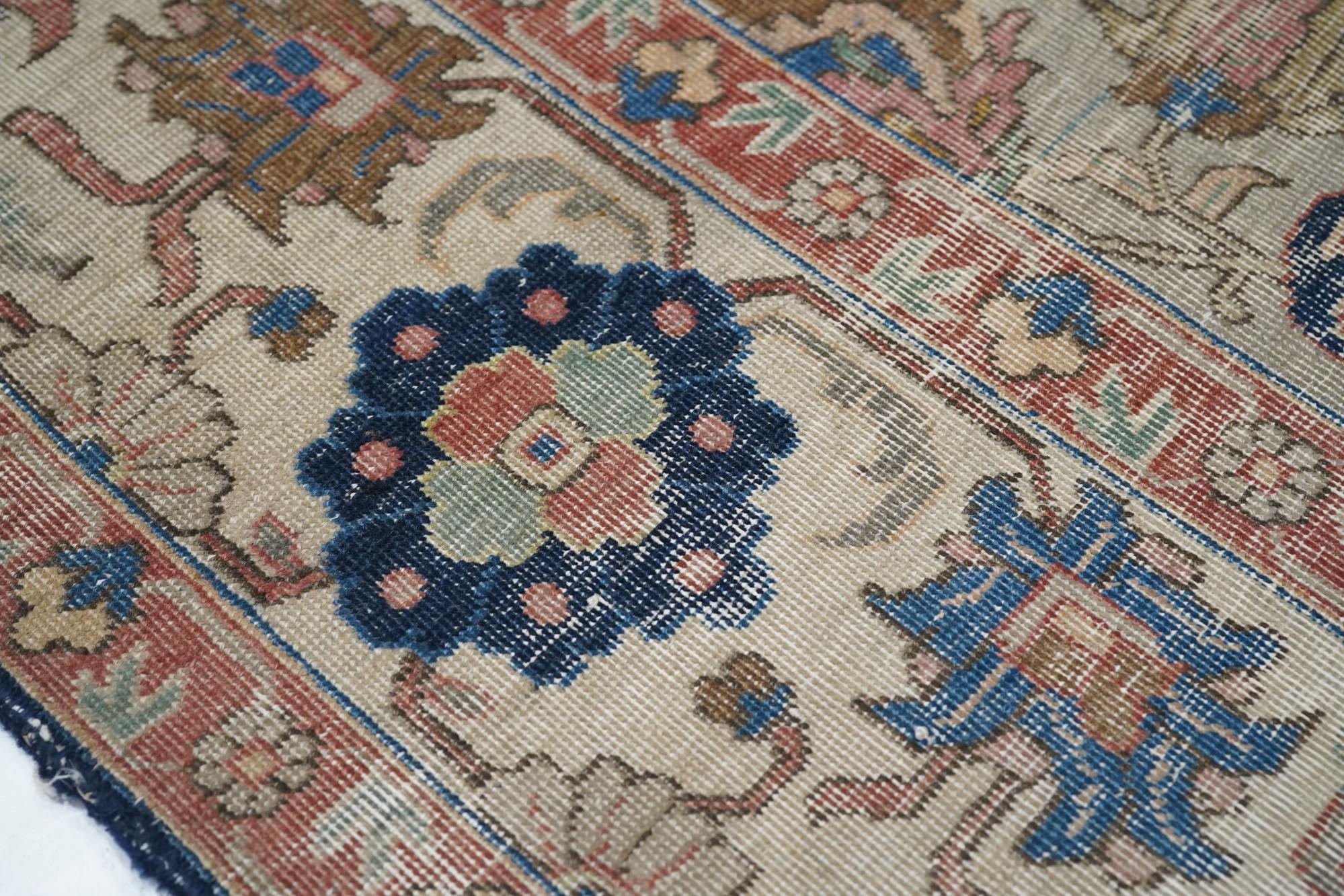 Early 20th Century Antique Tabriz Rug For Sale
