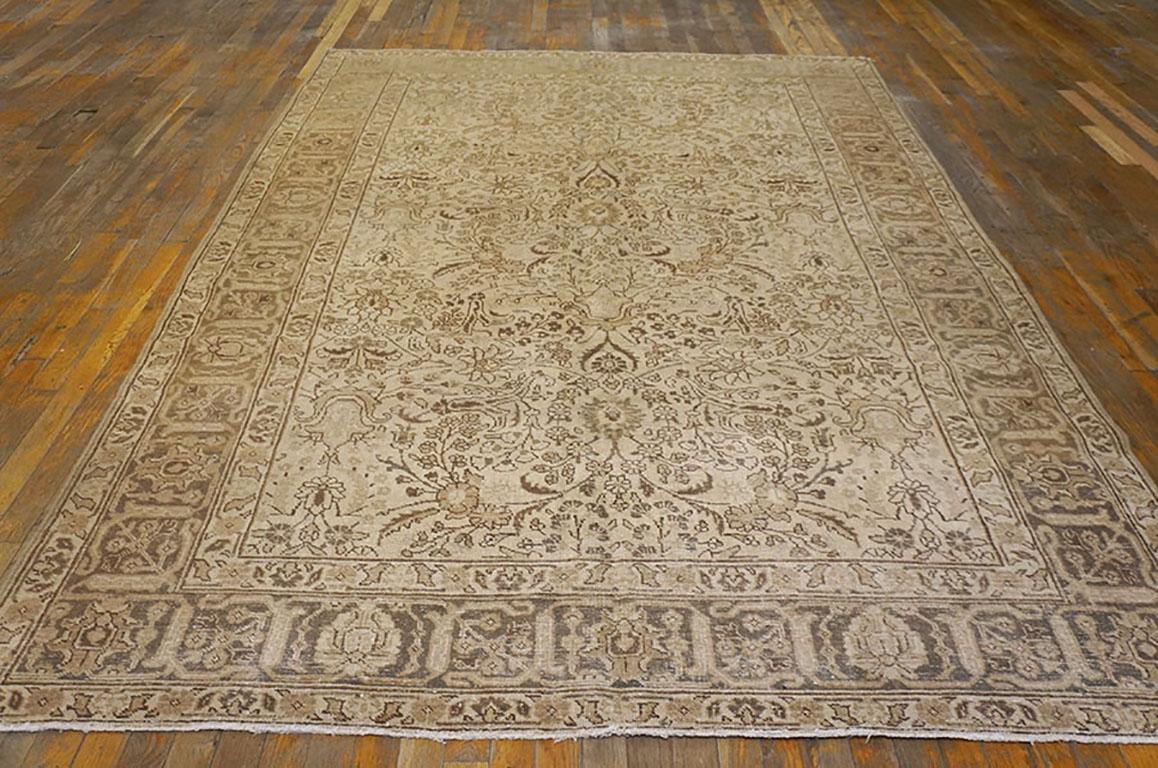 Hand-Knotted Early 20th Century Persian Tabriz Carpet ( 6'6