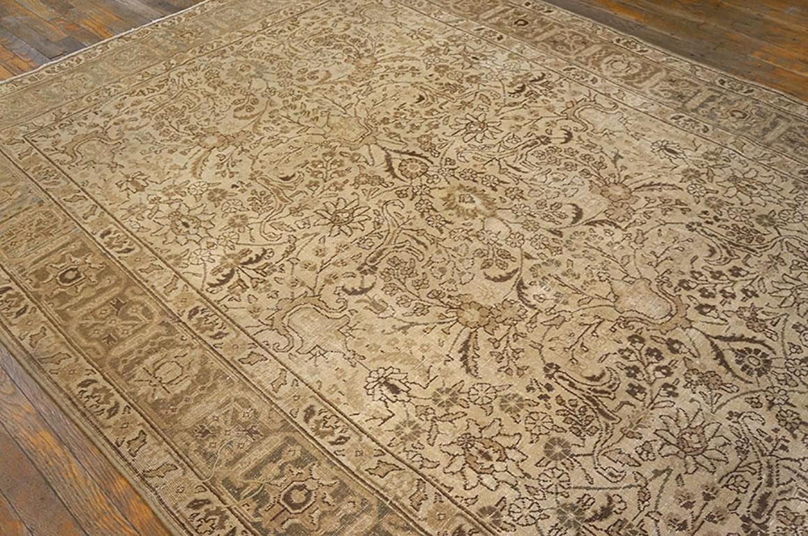 Wool Early 20th Century Persian Tabriz Carpet ( 6'6