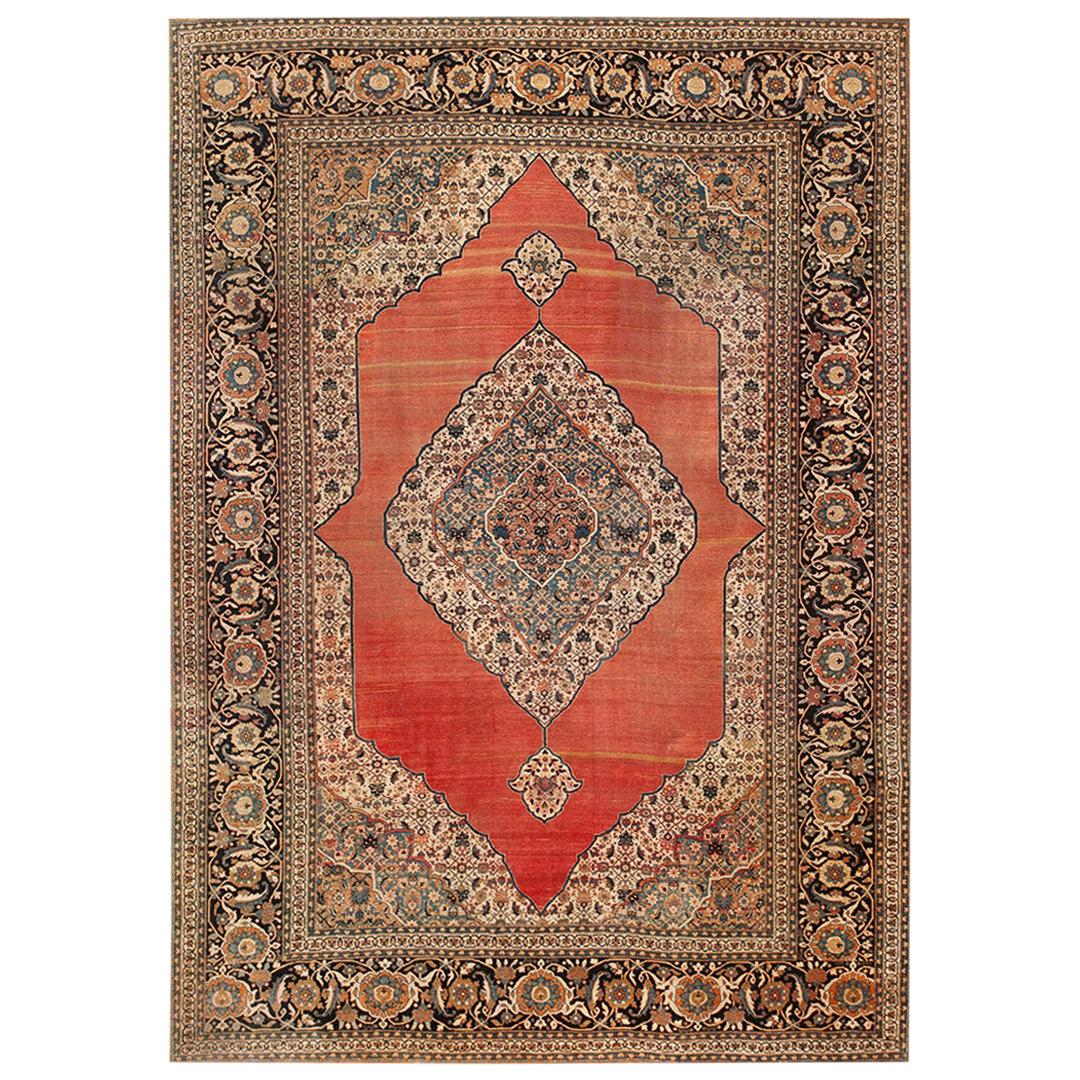 19th Century Persian Tabriz Haji Jalili Carpet ( 7'3" x 10'2" - 221 x 310 ) For Sale