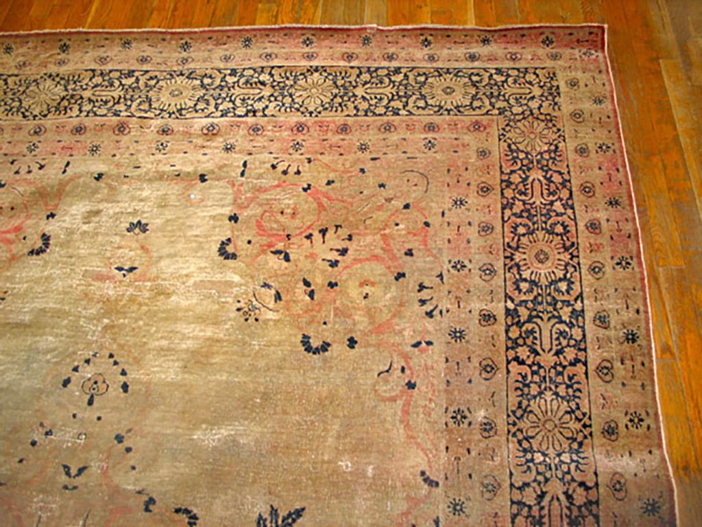 Hand-Knotted Antique Tabriz Rug For Sale
