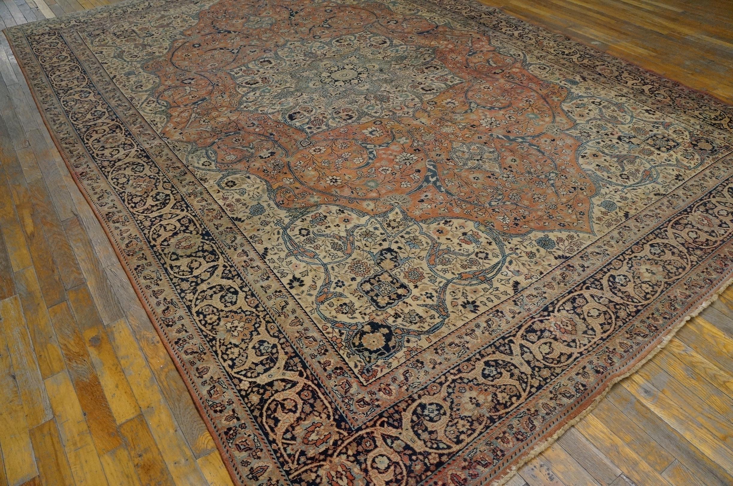 Hand-Knotted 19th Century Persian Tabriz Haji Jalili Carpet ( 8' x 11'8