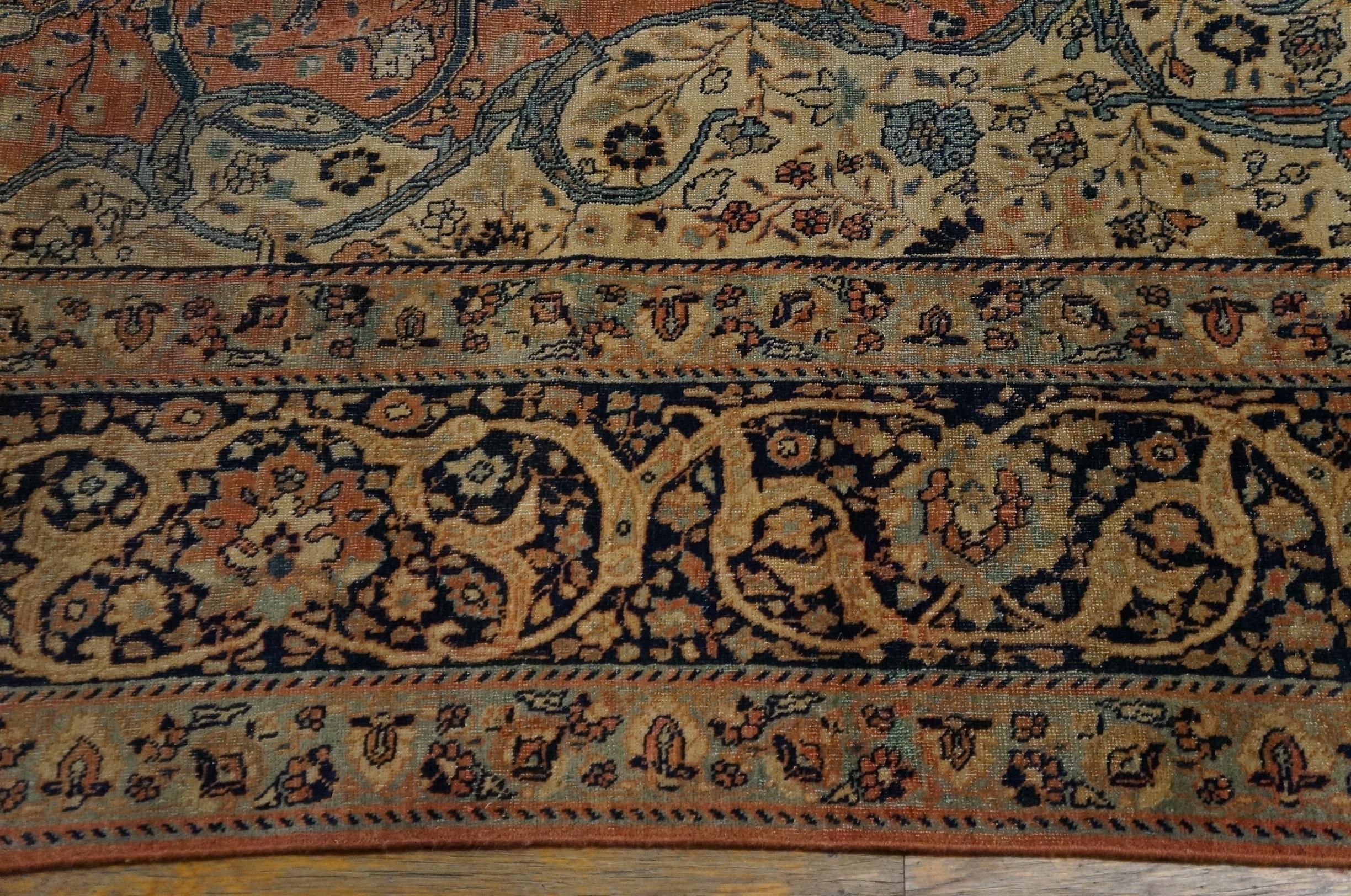 Late 19th Century 19th Century Persian Tabriz Haji Jalili Carpet ( 8' x 11'8