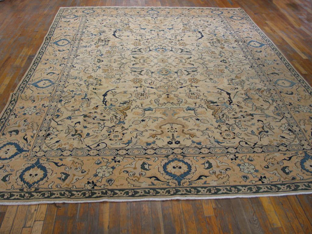 Antique Tabriz rug, size: 9'0