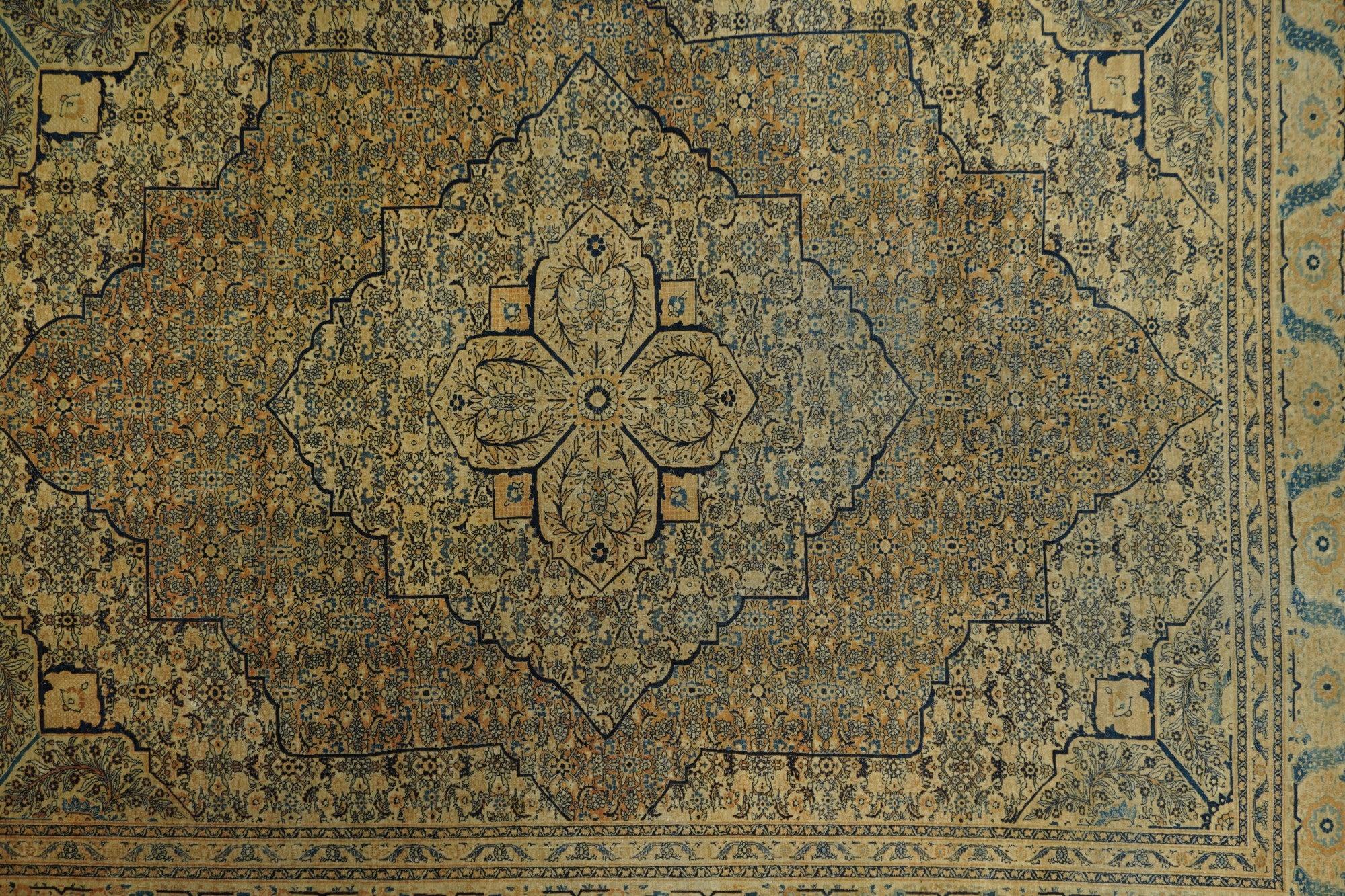 Persiano Tappeto Tabriz antico 9'1'' x 11'10'' in vendita