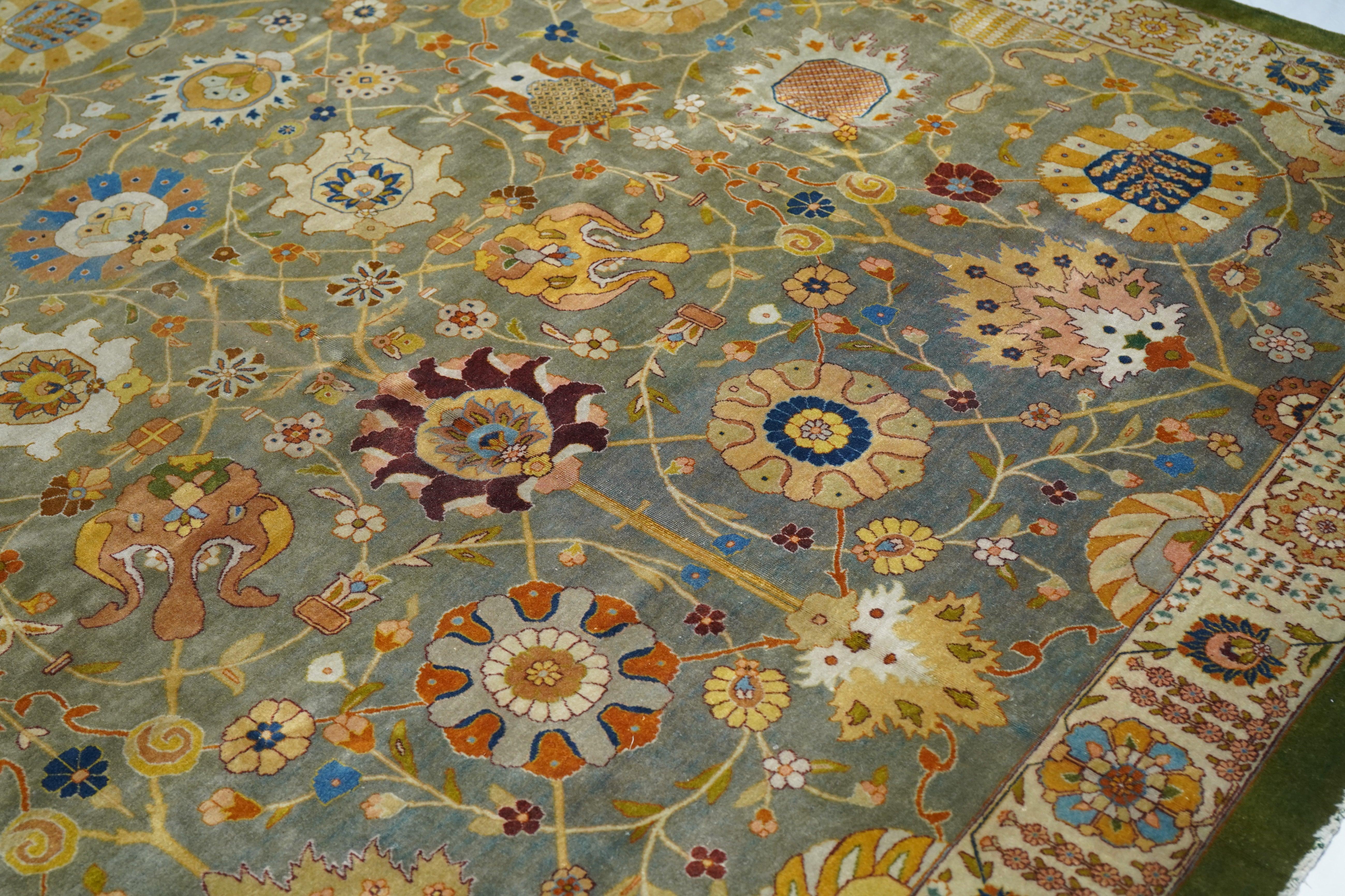 20th Century Antique Tabriz Rug 9'7'' x 11'11'' For Sale