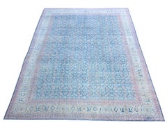 Antique Tabriz Rug Blue Red Yellow & Ivory from Silk Road Rug Inc Collection