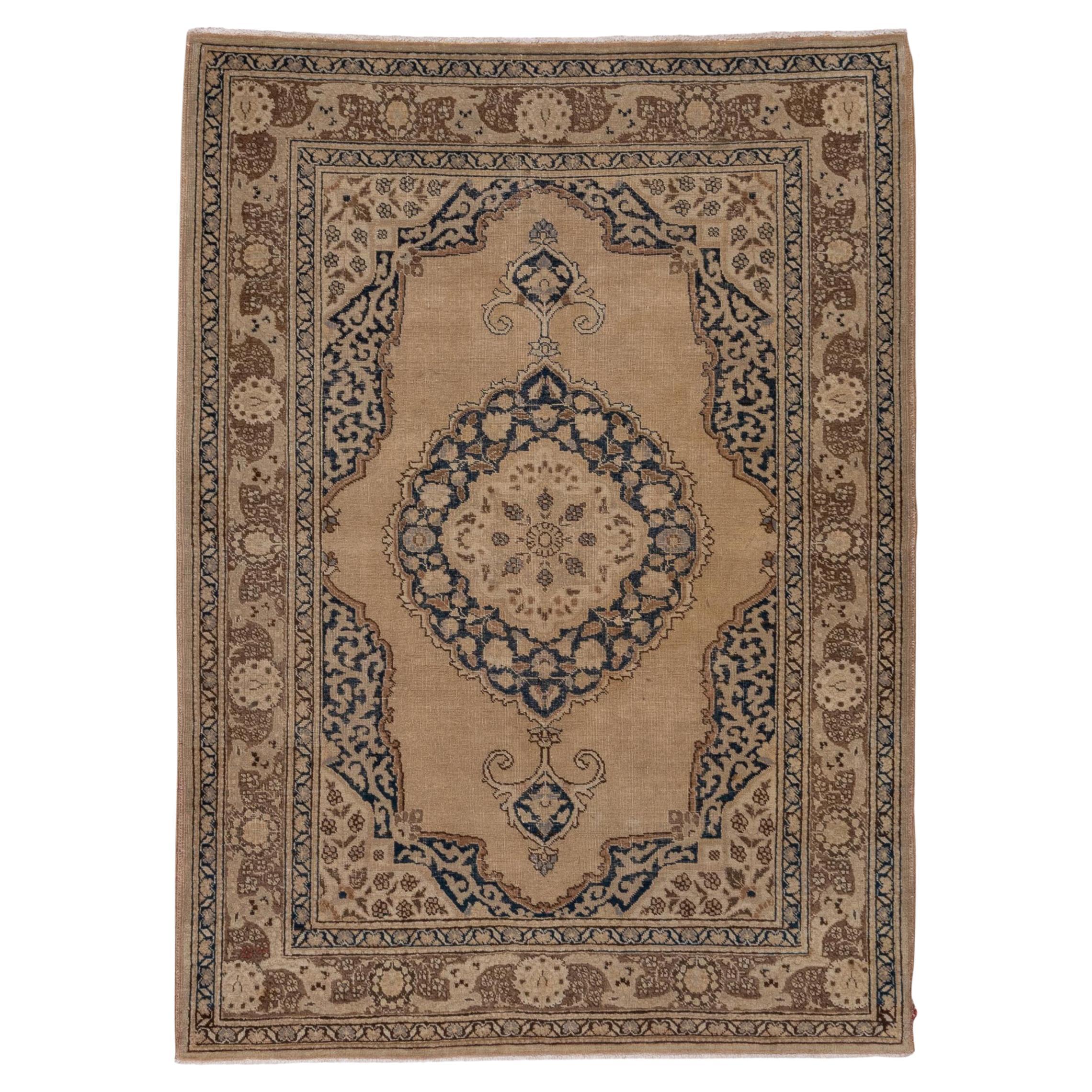 Antique Tabriz Rug, Bookcover Style For Sale