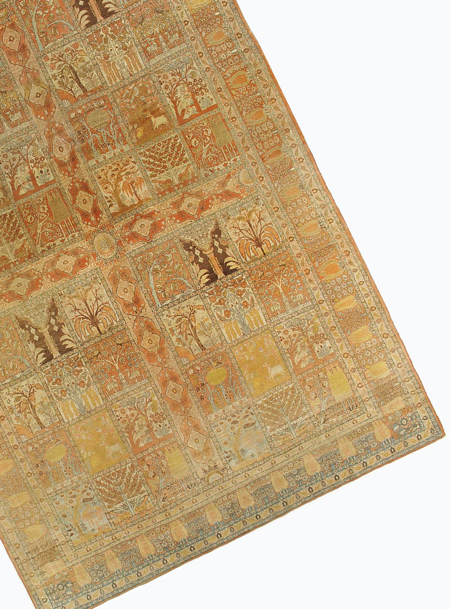 Hand-Woven Antique Tabriz Rug Carpet, circa 1880  9'6 x 13'6 For Sale