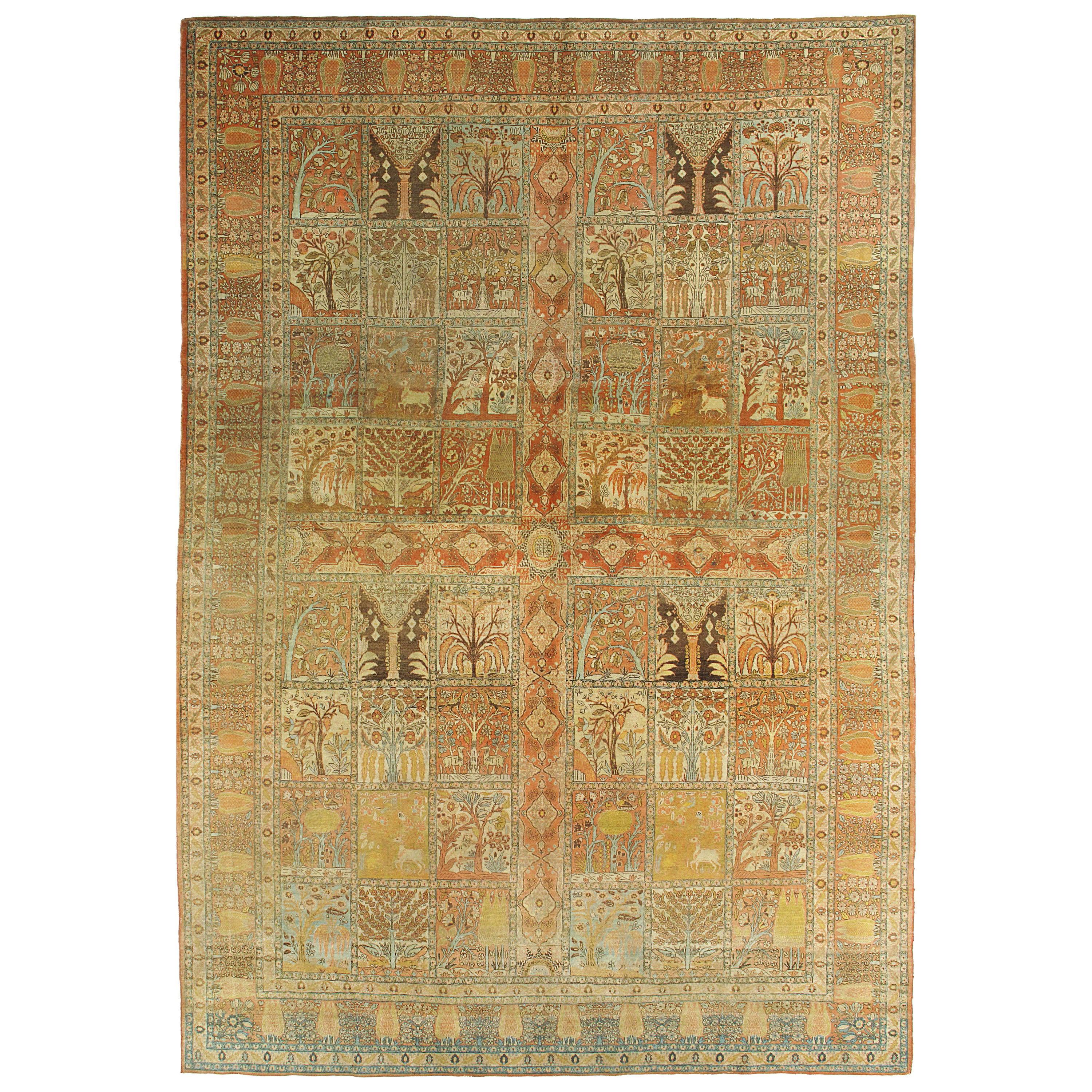 Antique Tabriz Rug Carpet, circa 1880  9'6 x 13'6 For Sale