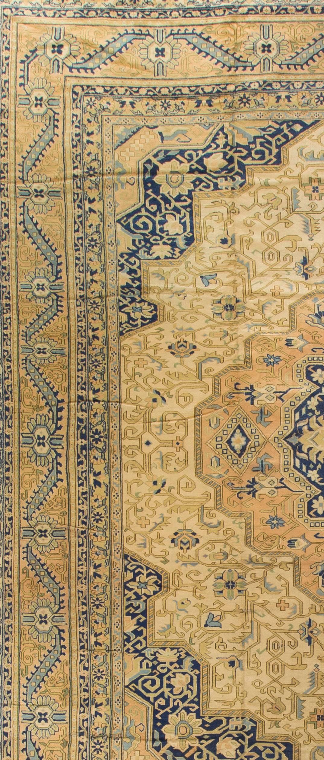 Persian Antique Tabriz Rug, circa 1900 14'7 x 17'4 For Sale