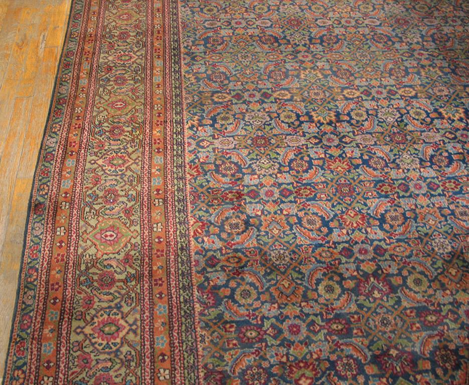 1930s Persian Tabriz Carpet
Antique Tabriz gallery size with all-over pattern on navy background 
8'4