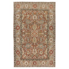 Antiker Tabriz-Teppich, handgeknüpft, 6,7 × 4,3 Fuß - Beige, Grau
Rot