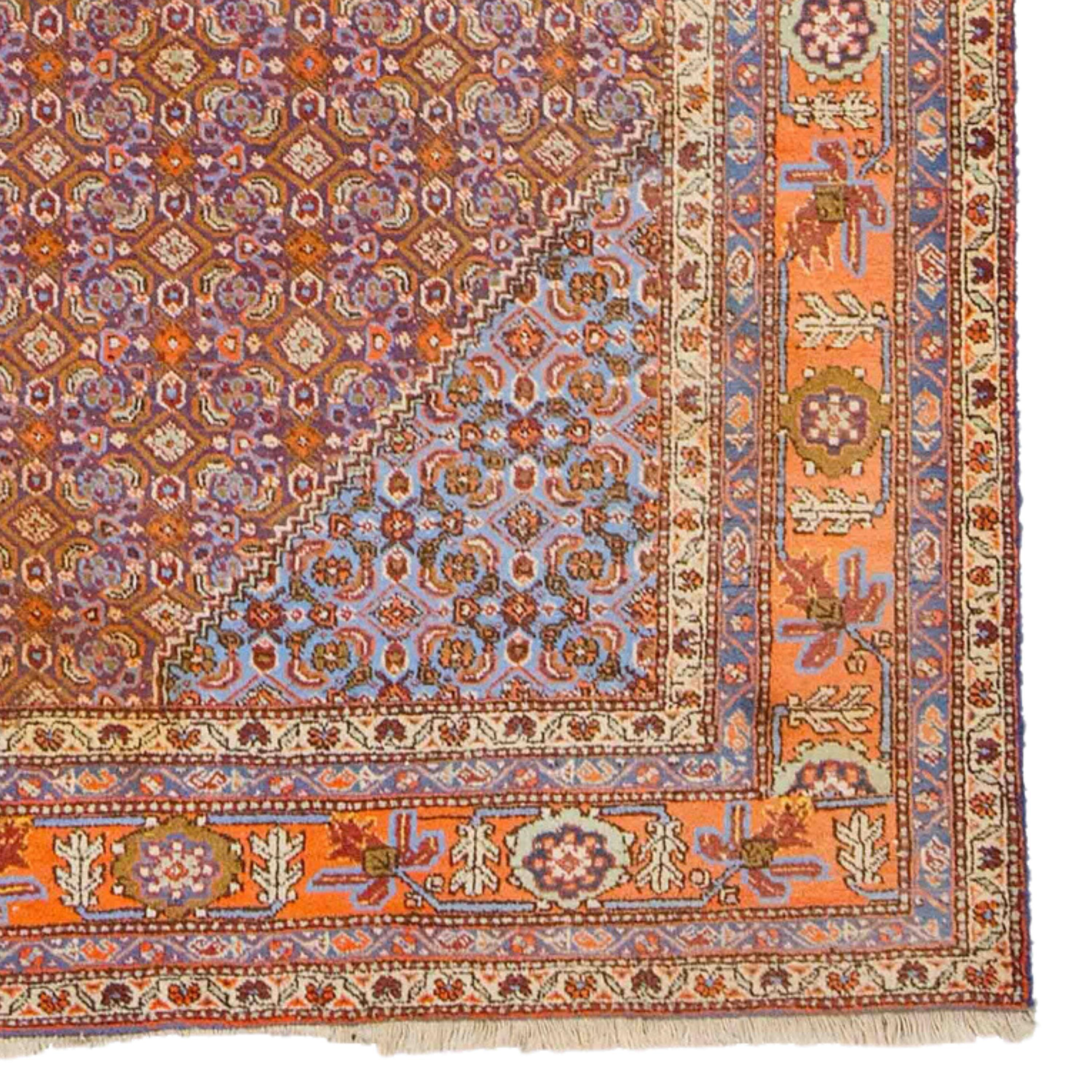 Wool Antique Tabriz Rug - Late of 19th Century Azerbaijan Tabriz Rug, Antique Carpet For Sale