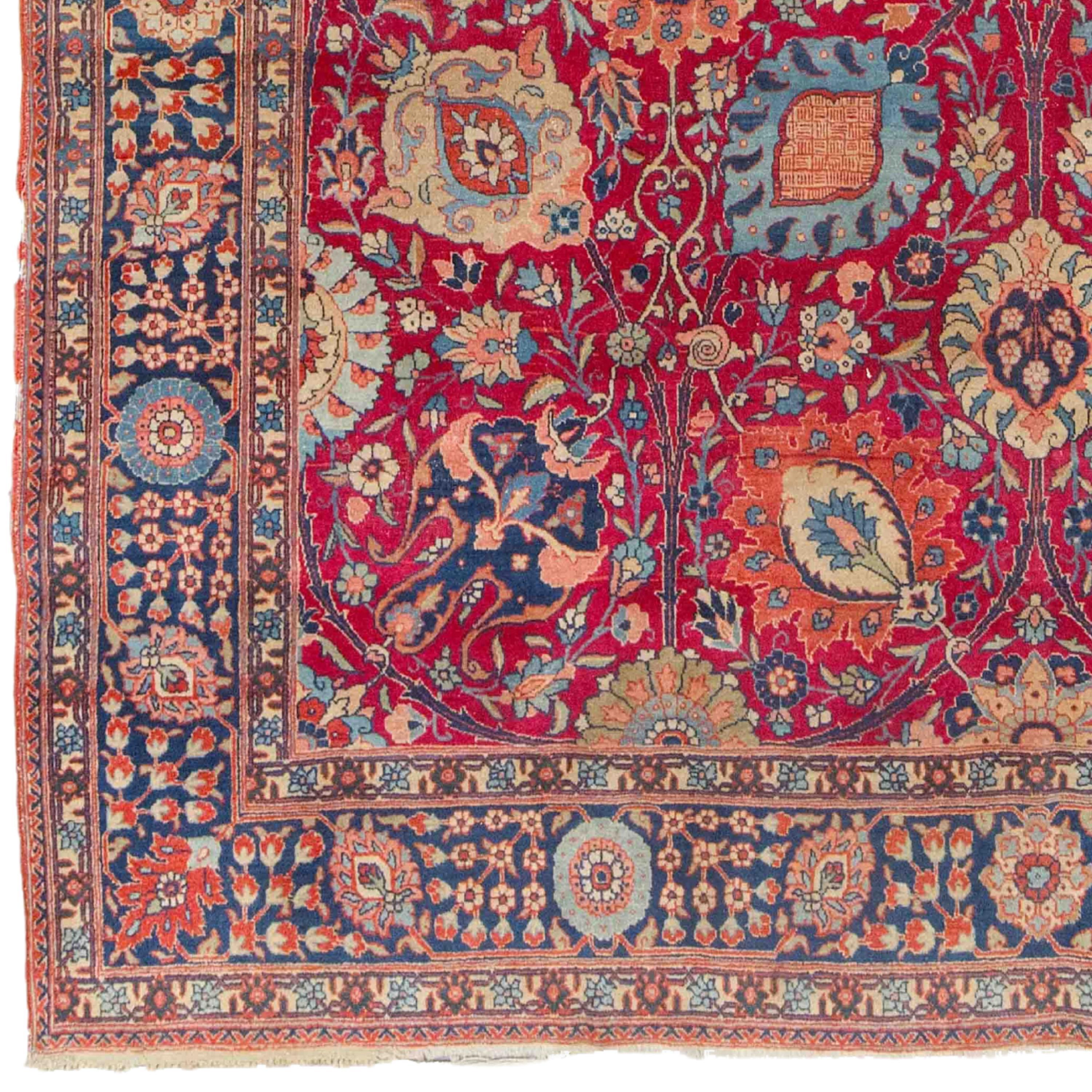 Antique Tabriz Rug 260 x 360cm (8,53 - 11,81 ft) Late of 19th Century Tebriz Rug

From the mid-19th century, there was a revival in commercial carpet production in Azerbaijan, and Tabriz became one of the country's most important centers producing
