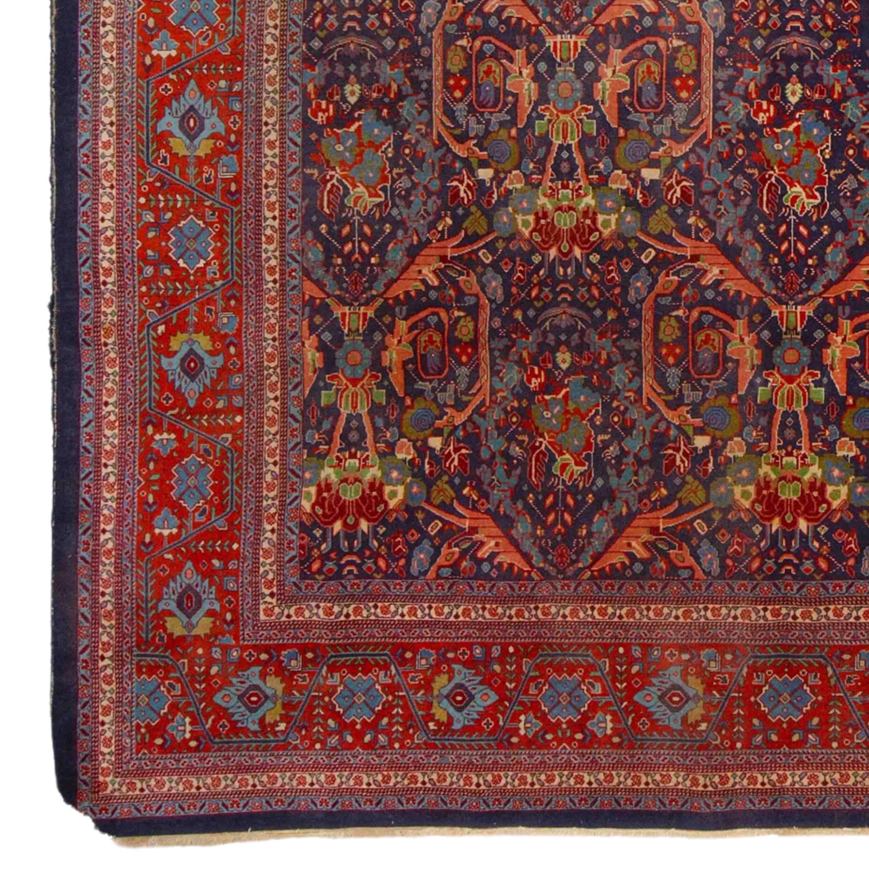 Antique Tabriz Rug 255x370 cm (8,36 x 12,13 ft) Late of 19th Century Tebriz Rug

From the mid-19th century, there was a revival in commercial carpet production in Azerbaijan, and Tabriz became one of the country's most important centers producing