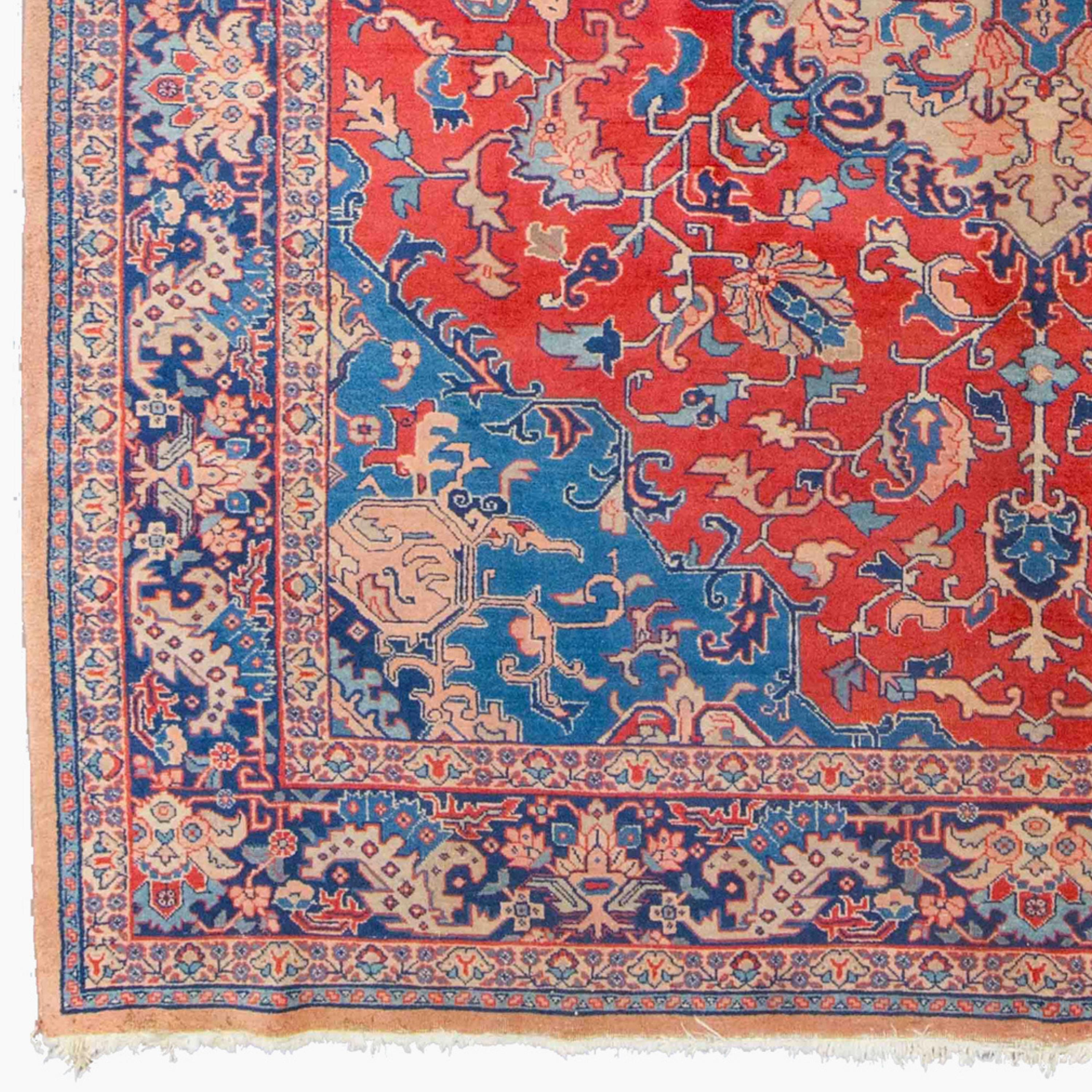 Antique Tabriz Rug 244x334 ft (8 x 10,95 ft) Late of 19th Century Tebriz Rug in Good Condition

From the mid-19th century, there was a revival in commercial carpet production in Azerbaijan, and Tabriz became one of the country's most important