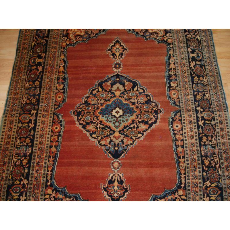 Turkish Antique Tabriz Rug of Classic Design with a Central Medallion For Sale