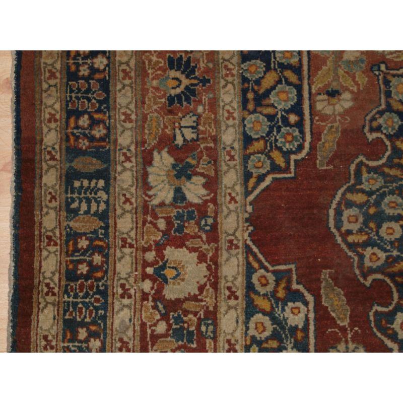 19th Century Antique Tabriz Rug of Classic Design with a Central Medallion  For Sale