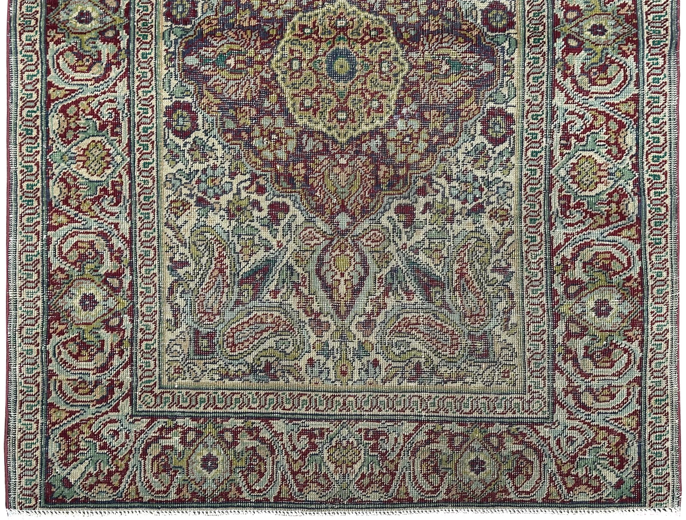 Antique Tabriz Rug Runner 73cm x 267cm Handmade 3x9 Rug Circa 1890 For Sale 3
