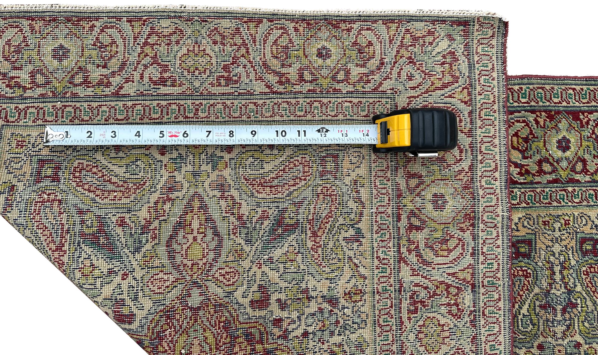 Antique Tabriz Rug Runner 73cm x 267cm Handmade 3x9 Rug Circa 1890 For Sale 4