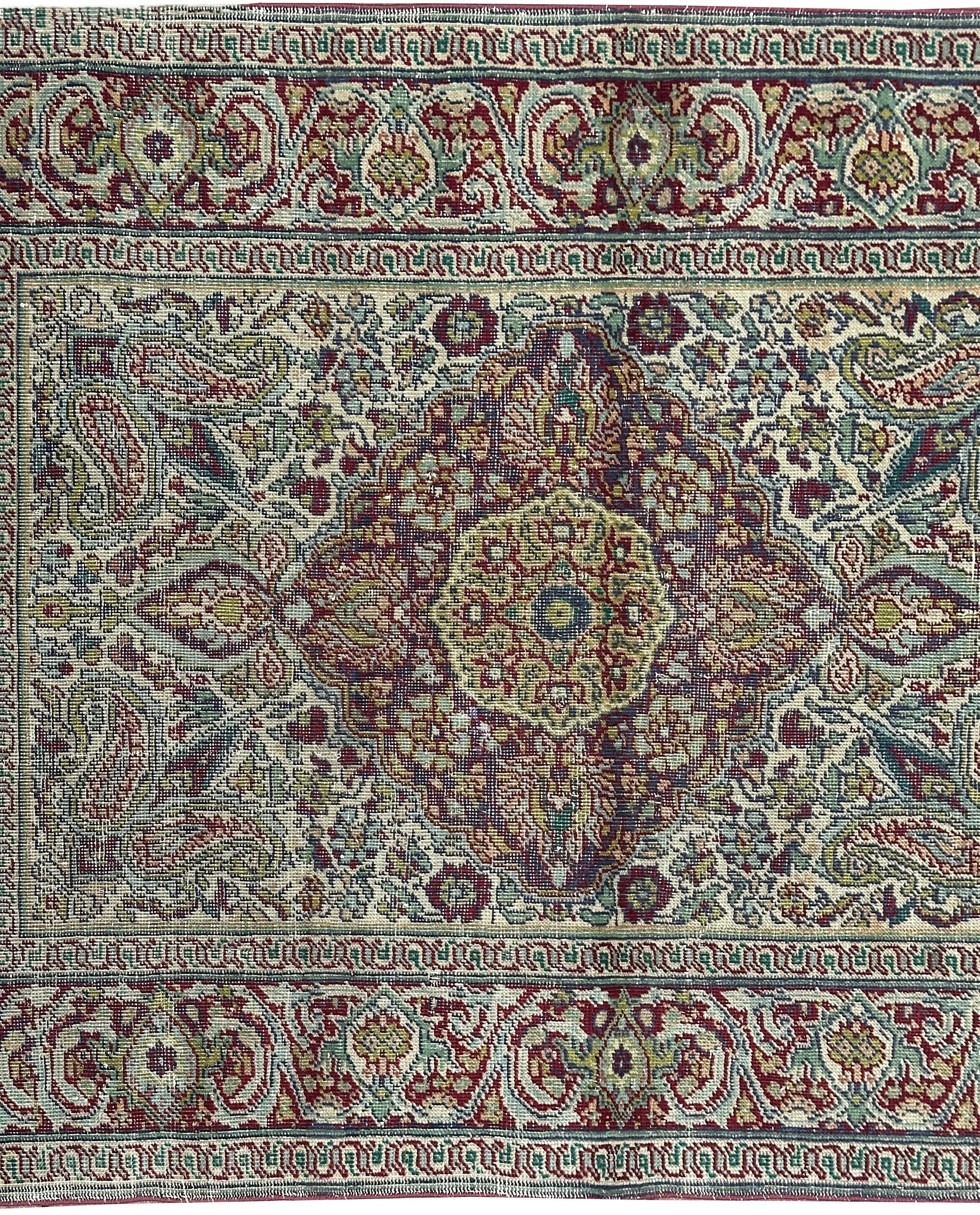 Antique Tabriz Rug Runner 73cm x 267cm Handmade 3x9 Rug Circa 1890 For Sale 7