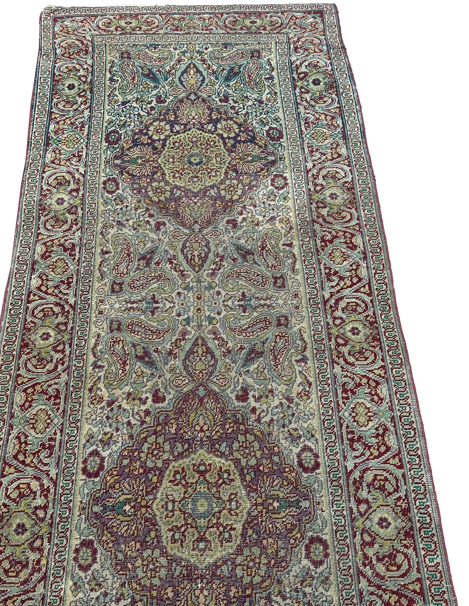 Antique Tabriz Rug Runner 73cm x 267cm Handmade 3x9 Rug Circa 1890 In Good Condition For Sale In New York, NY