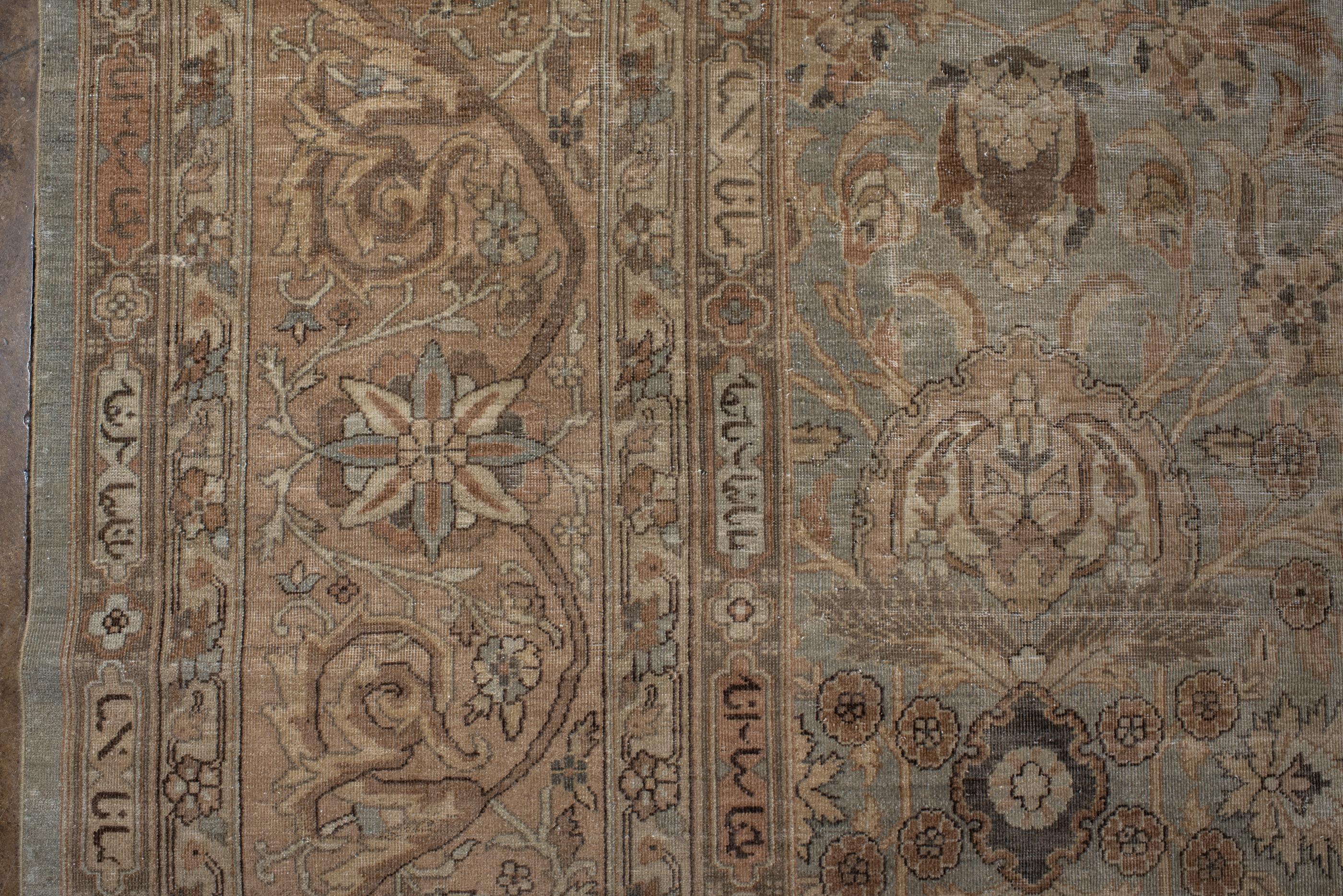 Antique Tabriz Rug with Light Field and All Over Palmette Designs  In Good Condition For Sale In New York, NY
