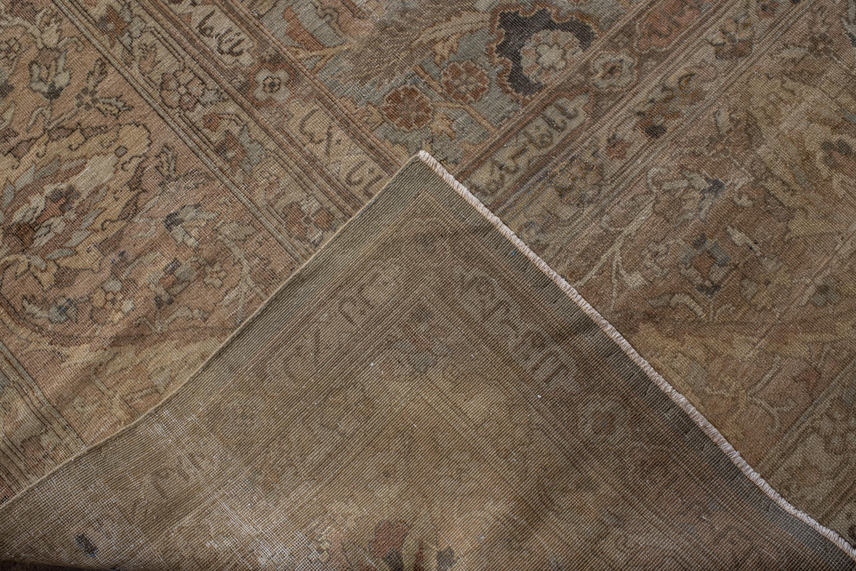 XX secolo Tappeto Tabriz antico con campo chiaro e disegni di palmette all over in vendita