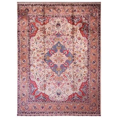 Antique Early 20th Century Persian Silk Tabriz Carpet ( 10' x 13'8" - 305 x 417 )