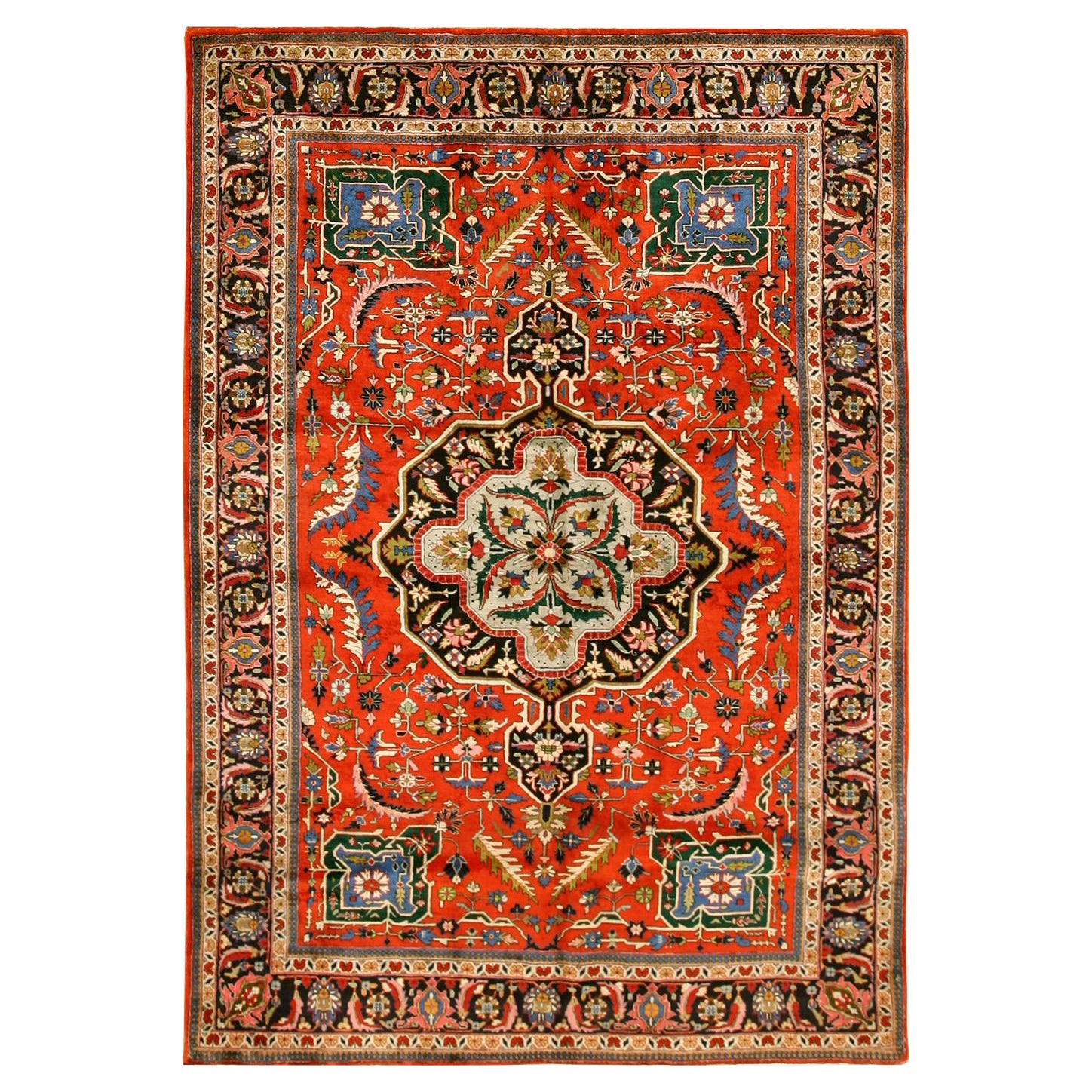 Antique Tabriz, Silk Rug 4' 7" x 6' 10" For Sale