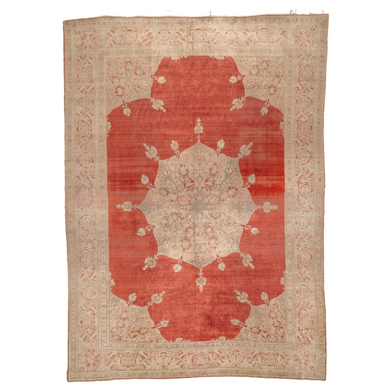 Antique Tabriz Silk Rug For Sale at 1stDibs