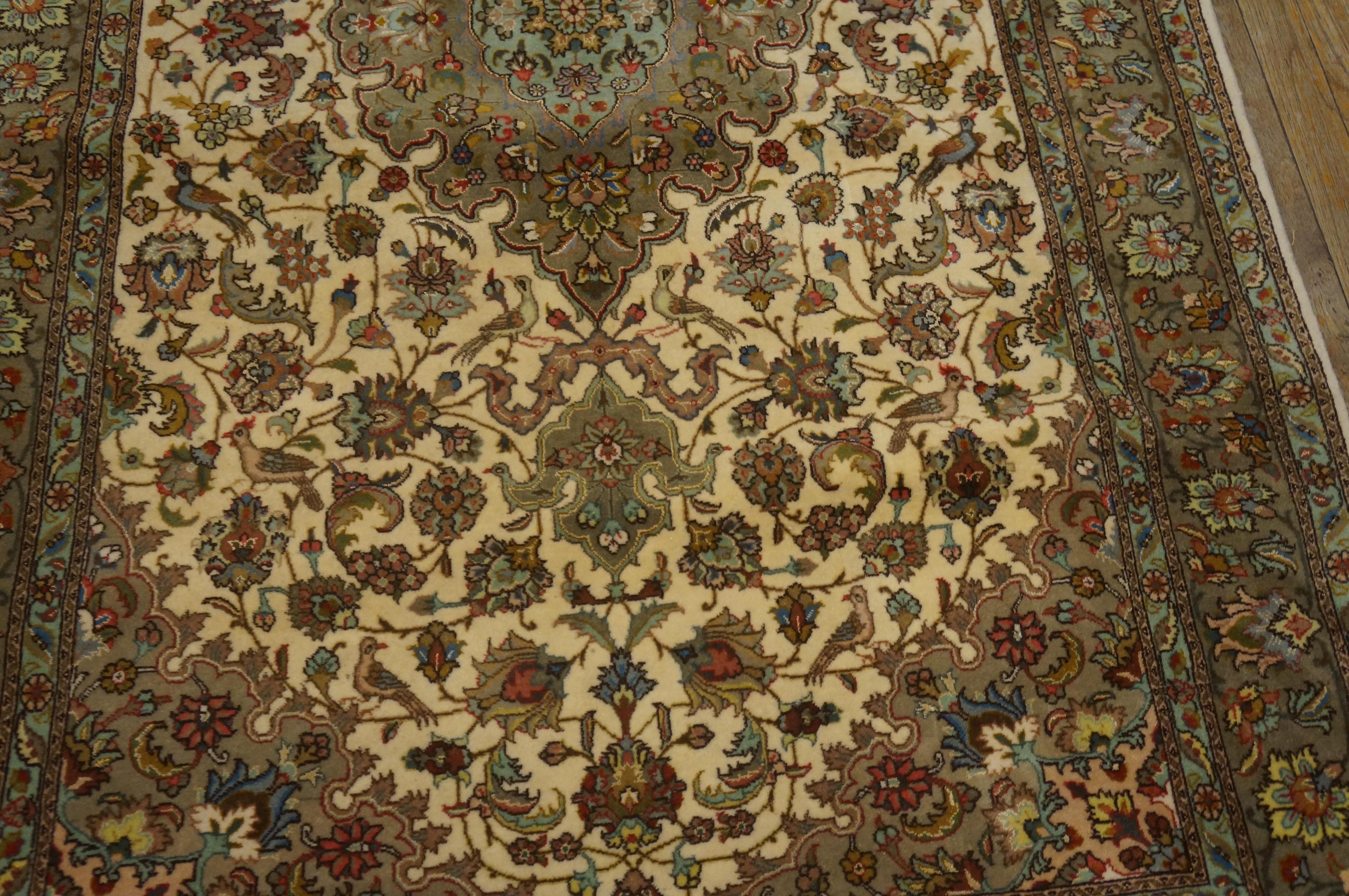 Hand-Knotted Antique Tabriz, Silk Rugs For Sale