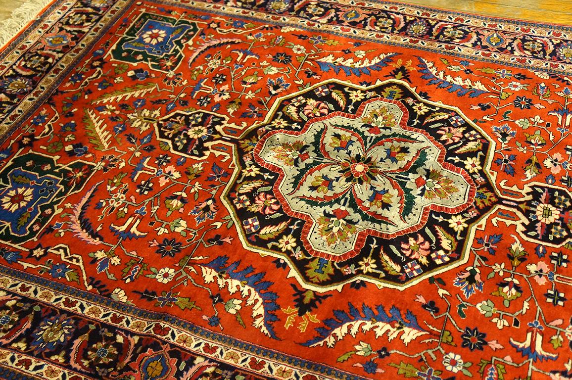 Antique Tabriz - silk rugs, size: 4' 7'' x 6' 10''.