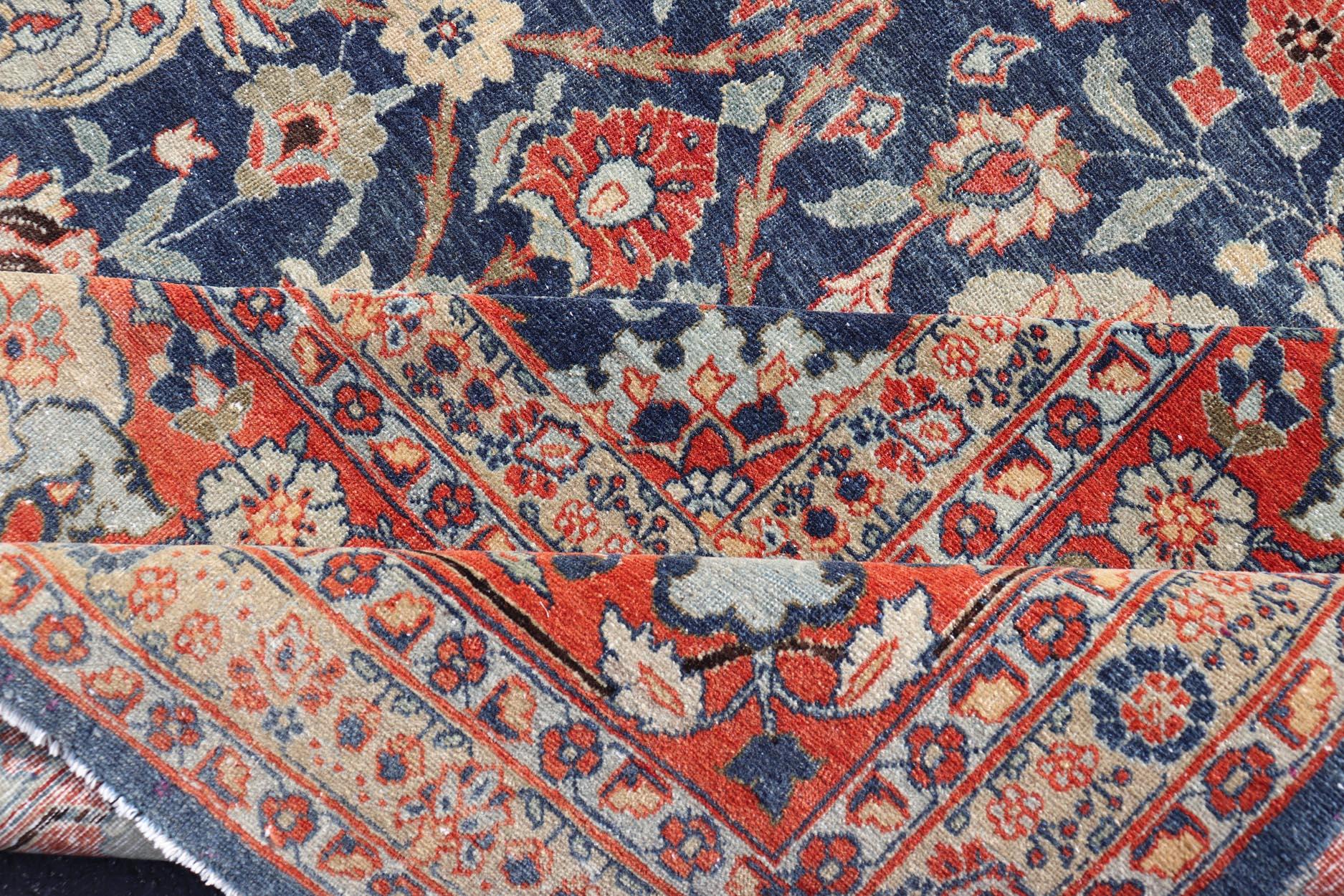 Tabriz antico con disegni floreali sub-geometrici all-over 12'6 x 17'2 in vendita 5