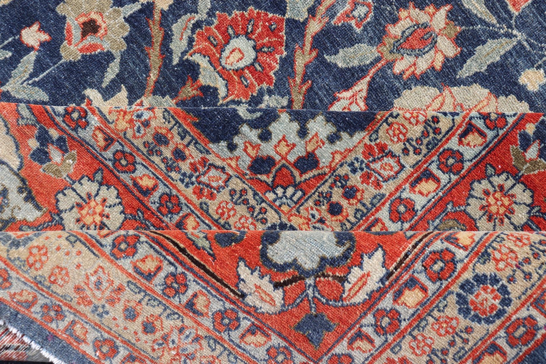 Tabriz antico con disegni floreali sub-geometrici all-over 12'6 x 17'2 in vendita 6