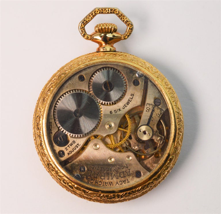 Antique Tacy Watch Company Admiral Display Back Pocket Watch Circa 1920