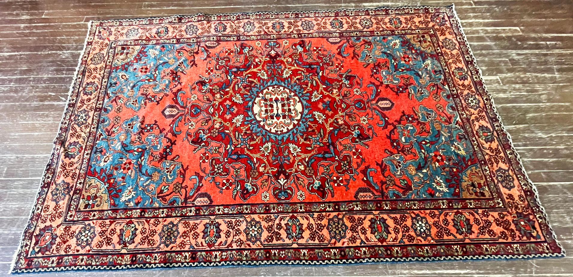 Hand-Knotted Antique Tafrish/ Lilihan Oriental Multi Colors For Sale