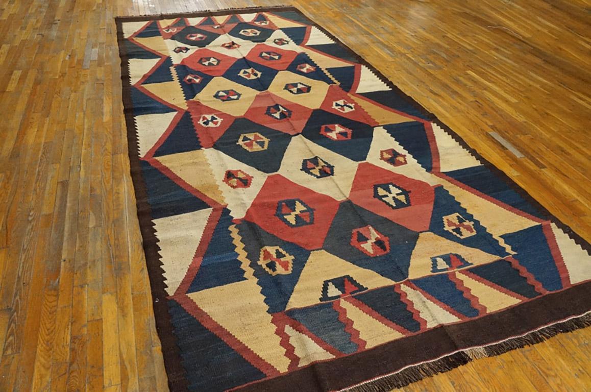 Hand-Knotted Early 20th Century Central Asian Tajik Flat-Weave ( 6'8