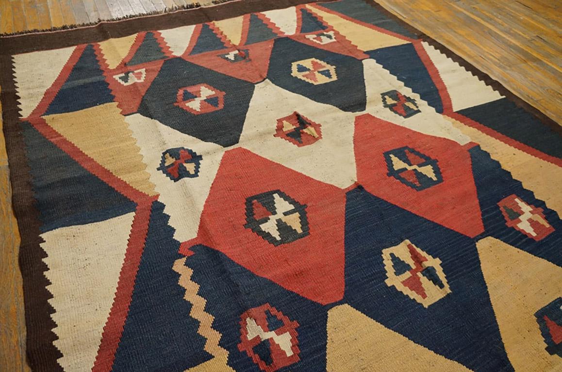 Early 20th Century Central Asian Tajik Flat-Weave ( 6'8