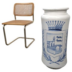 Antique Talavera Ceramic Umbrella and Walking Stick Stand with Bilbao Coat