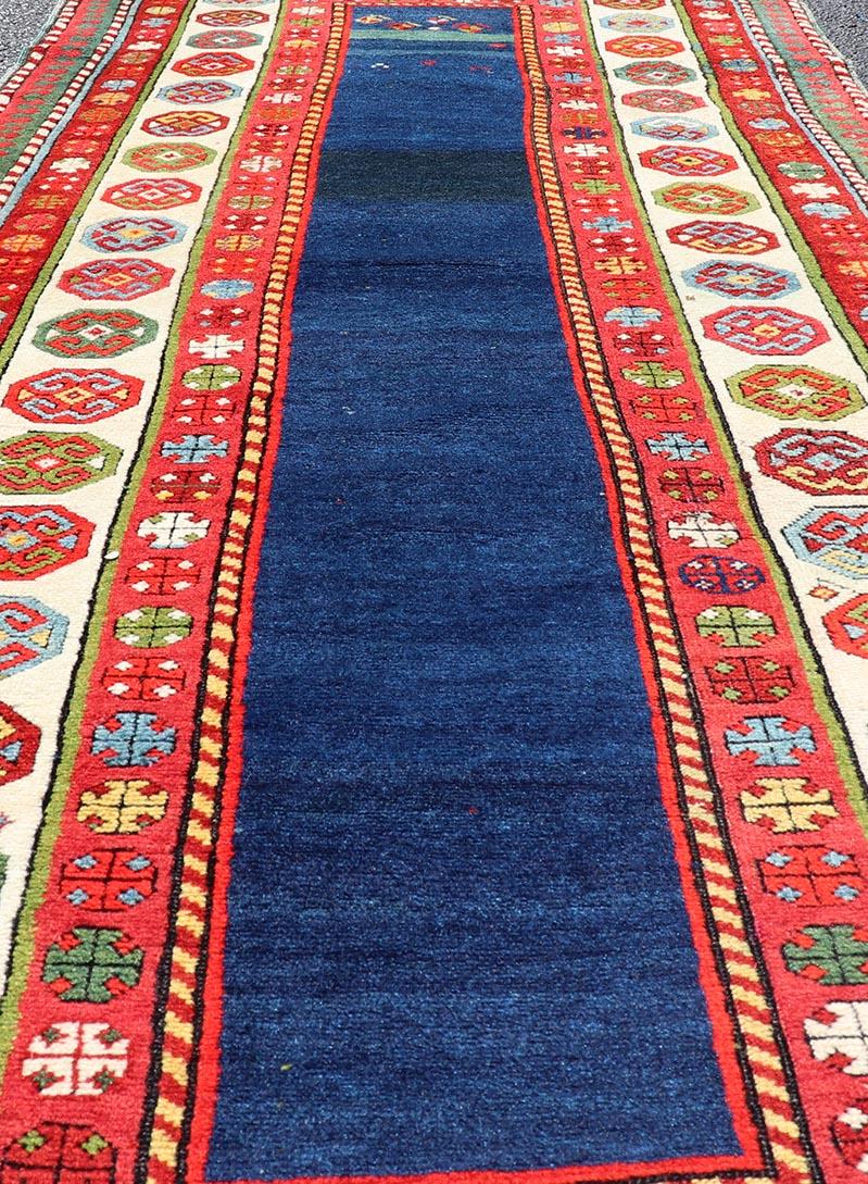 Measures: 3'3 x 8'5 

Antique Talish Caucasian Runner with Geometric Medallion Design. Keivan Woven Arts / rug X23-0809-54, country of origin / type: Caucasus / Talish, circa 1875

This charming antique Talish runner from the Caucasus, dating back