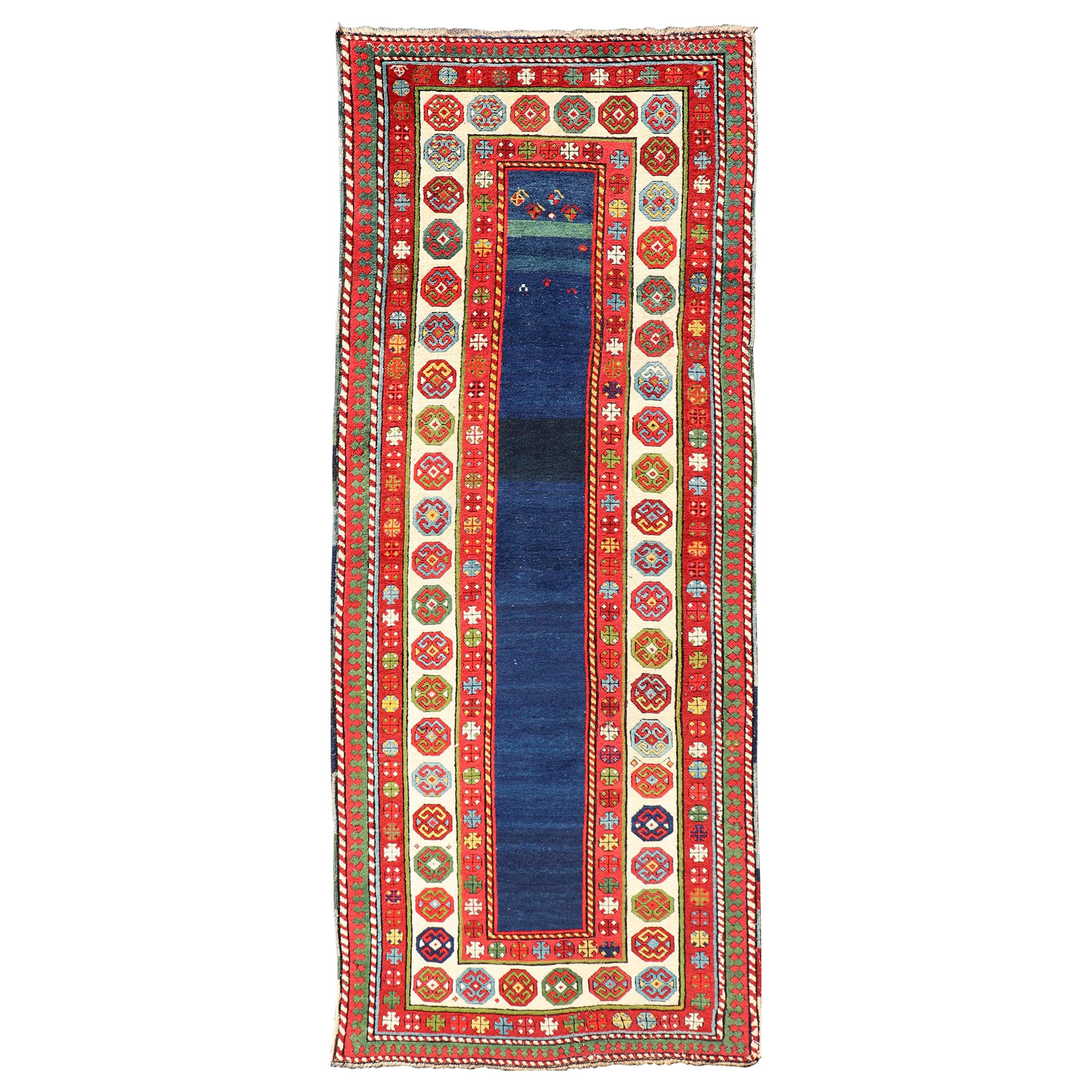 Antique Talish Caucasian Runner in Red, Cream and Blue 3
3 x 8
5 For Sale