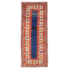 Antique Talish Caucasian Runner in Red, Cream and Blue 3
3 x 8
5