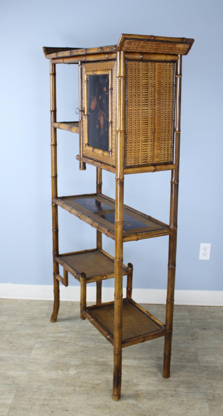 Antique Tall Bamboo Bookcase at 1stDibs