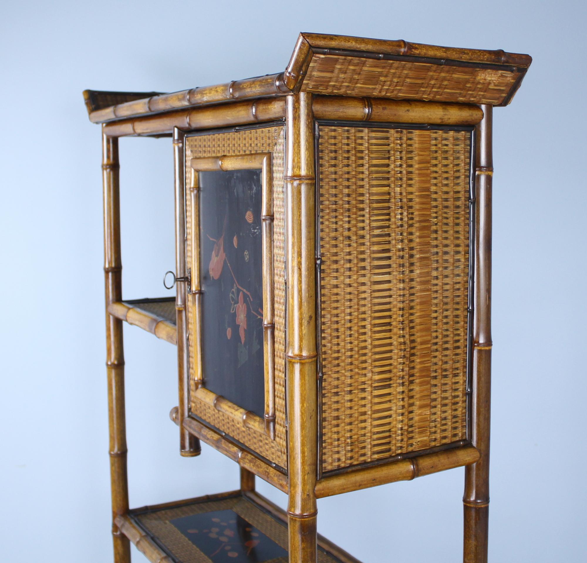 Antique Tall Bamboo Bookcase 7