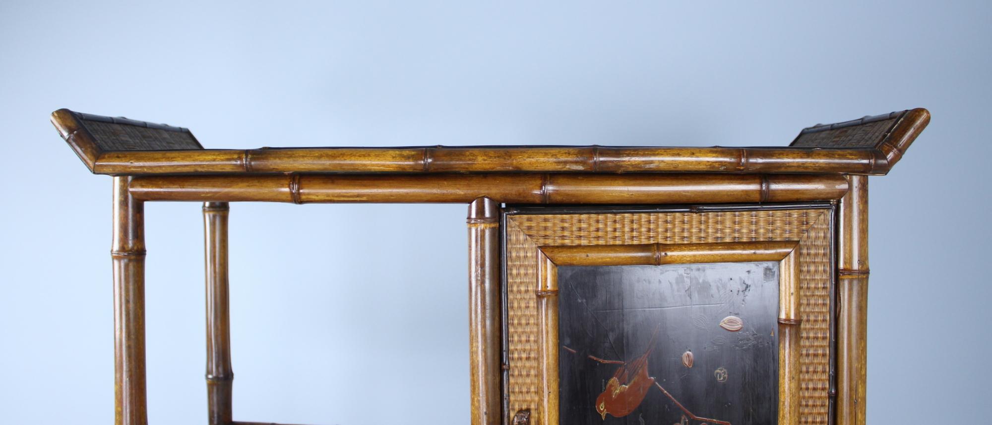 English Antique Tall Bamboo Bookcase