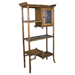 Antique Tall Bamboo Bookcase