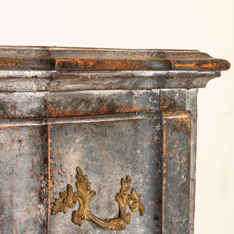 Antique Tall Baroque Oak Gray Painted Chest of Drawers from Denmark 3